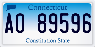 CT license plate AO89596