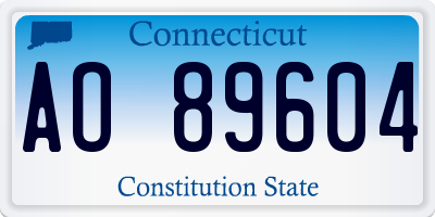 CT license plate AO89604