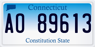 CT license plate AO89613
