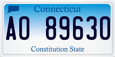 CT license plate AO89630