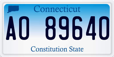 CT license plate AO89640