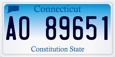 CT license plate AO89651