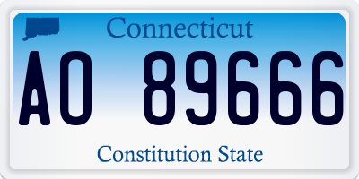 CT license plate AO89666