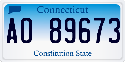 CT license plate AO89673