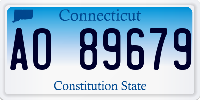 CT license plate AO89679