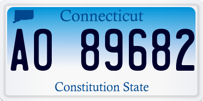 CT license plate AO89682