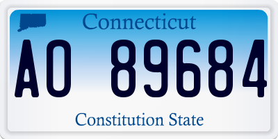 CT license plate AO89684