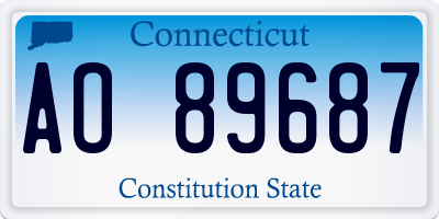 CT license plate AO89687