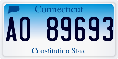 CT license plate AO89693