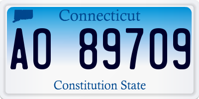 CT license plate AO89709