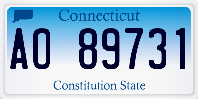 CT license plate AO89731