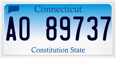 CT license plate AO89737