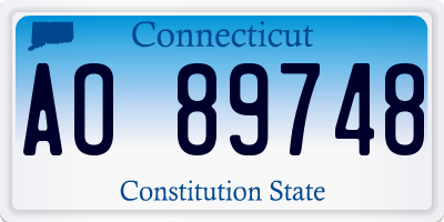 CT license plate AO89748