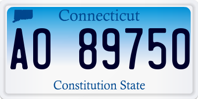 CT license plate AO89750
