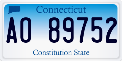 CT license plate AO89752