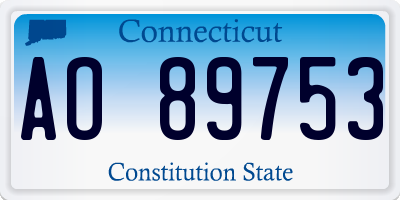 CT license plate AO89753