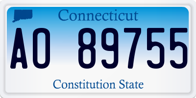 CT license plate AO89755