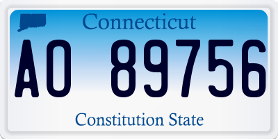 CT license plate AO89756