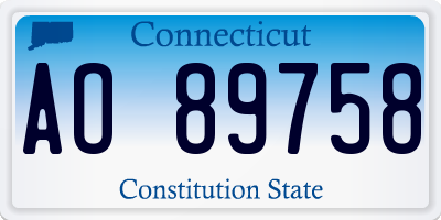 CT license plate AO89758