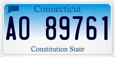 CT license plate AO89761