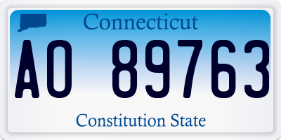 CT license plate AO89763