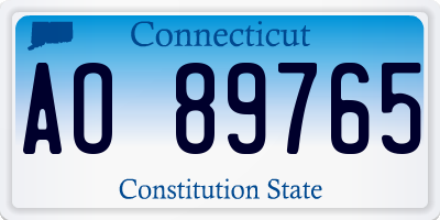 CT license plate AO89765