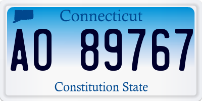 CT license plate AO89767