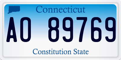 CT license plate AO89769