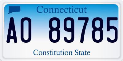 CT license plate AO89785