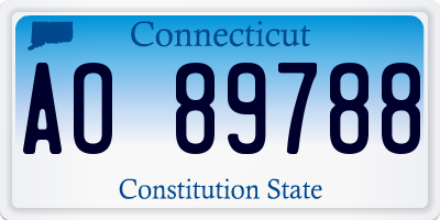 CT license plate AO89788