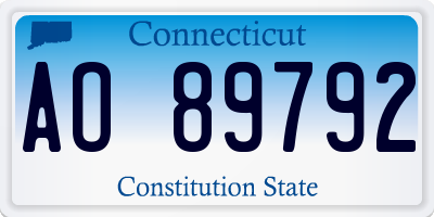 CT license plate AO89792