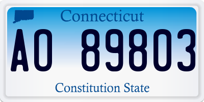 CT license plate AO89803
