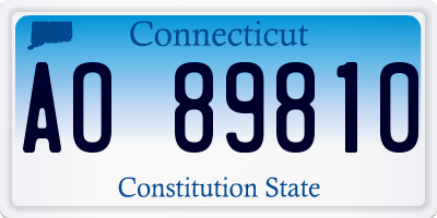 CT license plate AO89810