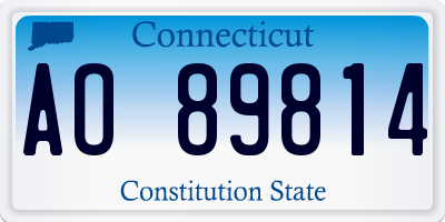 CT license plate AO89814
