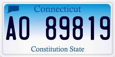 CT license plate AO89819