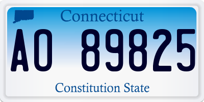 CT license plate AO89825