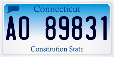 CT license plate AO89831