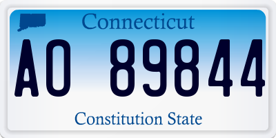 CT license plate AO89844