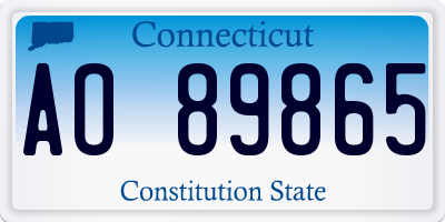 CT license plate AO89865