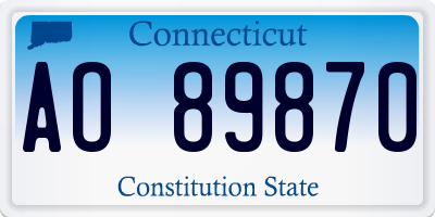 CT license plate AO89870
