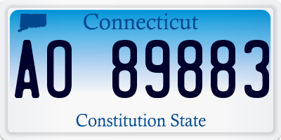 CT license plate AO89883