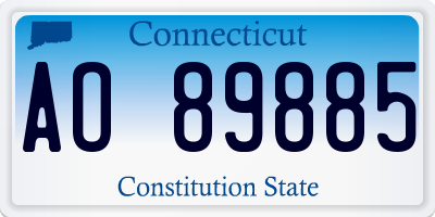 CT license plate AO89885