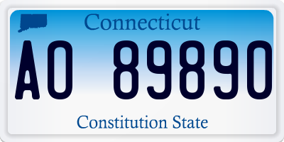 CT license plate AO89890