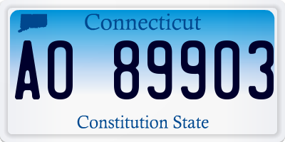 CT license plate AO89903