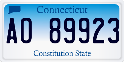 CT license plate AO89923