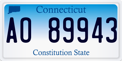 CT license plate AO89943