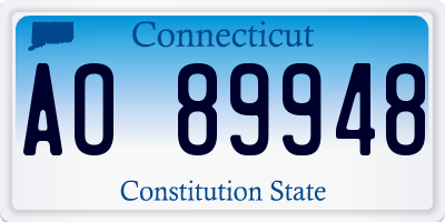 CT license plate AO89948