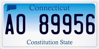 CT license plate AO89956