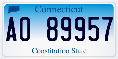 CT license plate AO89957