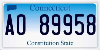 CT license plate AO89958